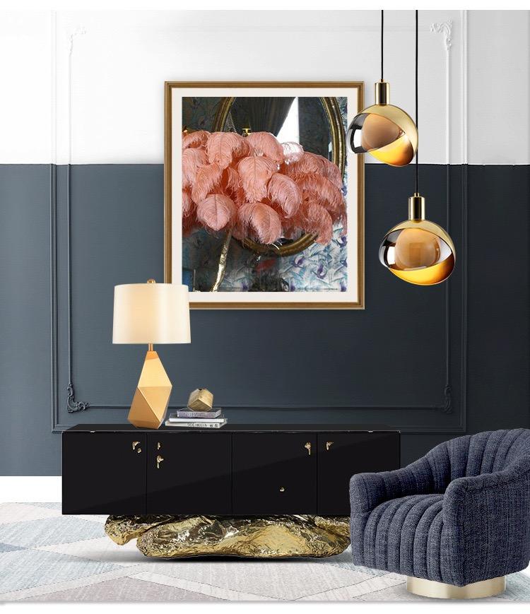 Moderne gouden glazen hanglamp