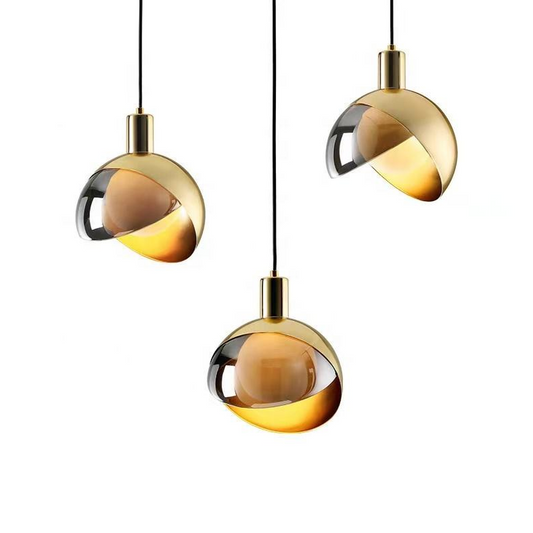 Moderne gouden glazen hanglamp